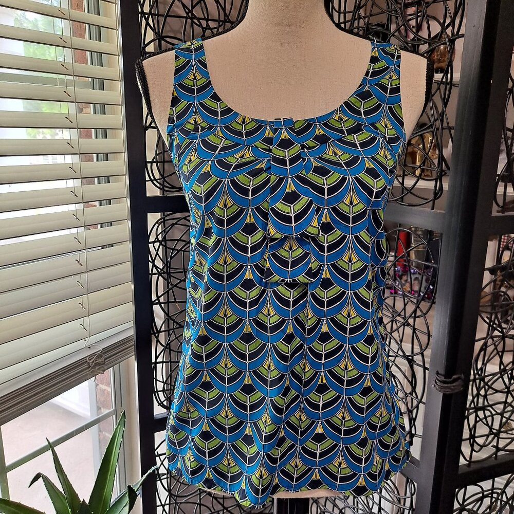 Banana Republic Size XS Scale Design Tank Top Crossed Back Straps Lightweight